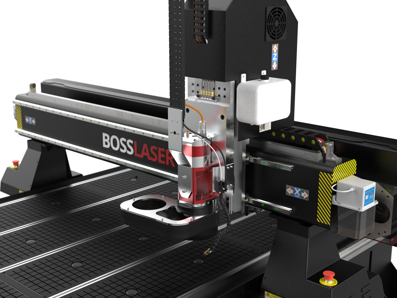 Boss LSR Hybrid CNC & CO2 Laser Combo - up to 12 Horsepower CNC Spindle Available