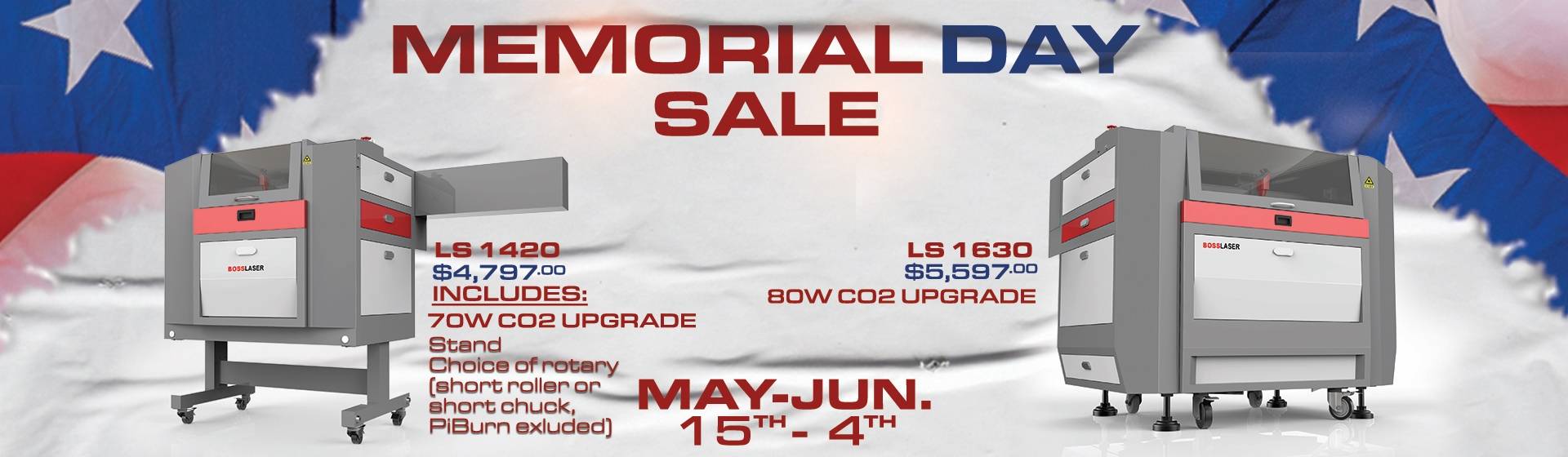 Boss Laser Memorial Day Sale